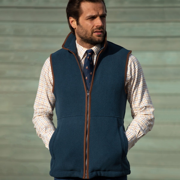 Alan Paine Aylsham Fleece Gilet - Dark Navy - Image 2