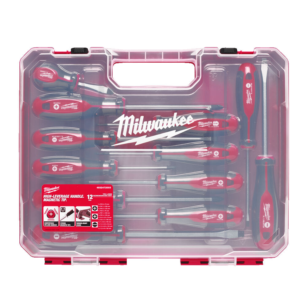 Milwaukee Tri Lobe Screwdriver Set 4 12pc Ben Burgess