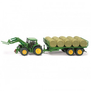 SIKU John Deere tractor with Trailer & Round Bales