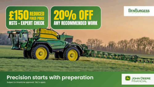John Deere 550R Sprayer, in the evening