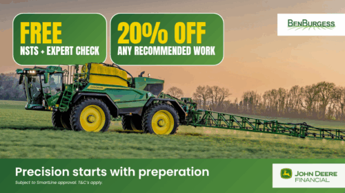 John Deere 550R Sprayer in the evening