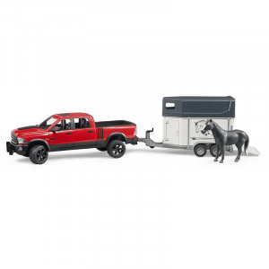 Bruder RAM 2500 Power Wagon with horse trailer and horse 02501 1:16