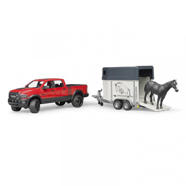 Bruder 02501 RAM 2500 Power Wagon With Horse Trailer & Horse - Image 2