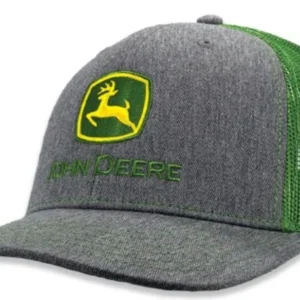 Genuine John Deere Grey Cap with Green Mesh Back, MC13083346GR