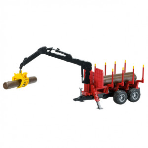 Bruder 02252 Forestry Trailer with Loading Arm and Trunks