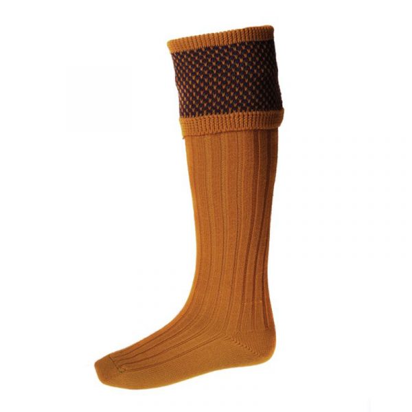 House Of Cheviot Mens Tayside Socks - Ochre