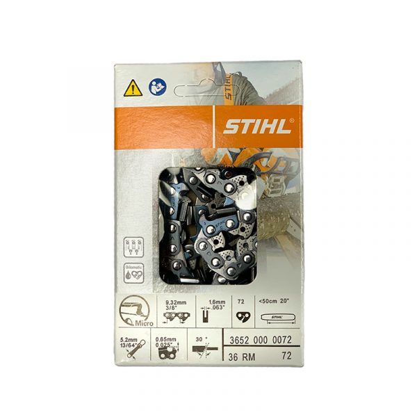 Stihl 20" Saw Chain Loop Rapid Micro 3/8" 1.6 mm 72 Links ST