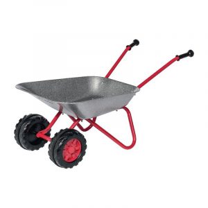 Children's 2 Wheeled Wheelbarrow Silver/Red
